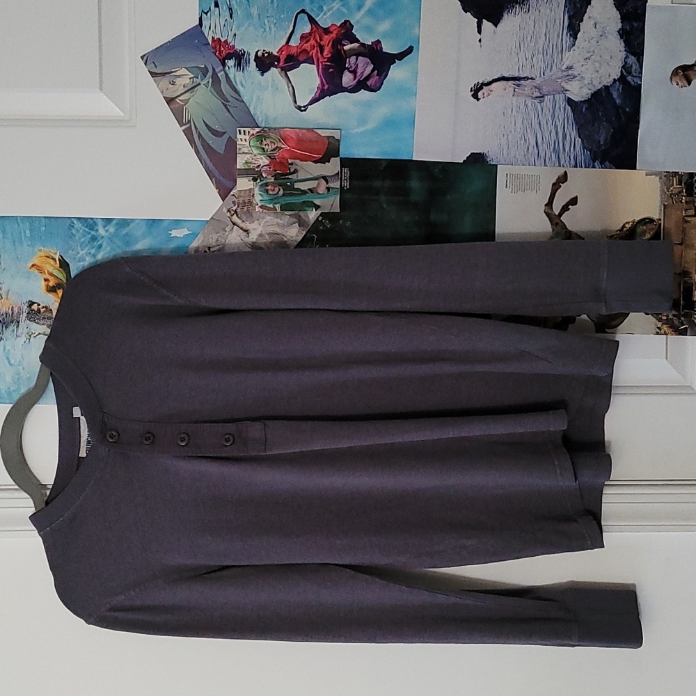 Jungmaven Men's Long Sleeve Henley in Heathered Charcoal